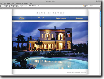 Webseite von Immobilien Fottner